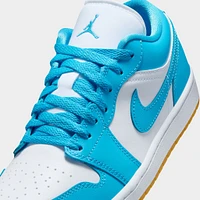 Jordan Women's 1 Low White / Dark Powder Blue - Gum