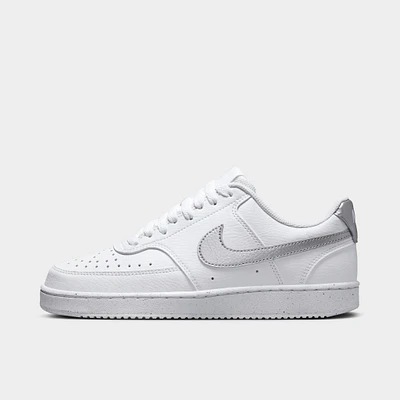 Nike Women's Court Vision Low Next Nature White / Metallic Silver