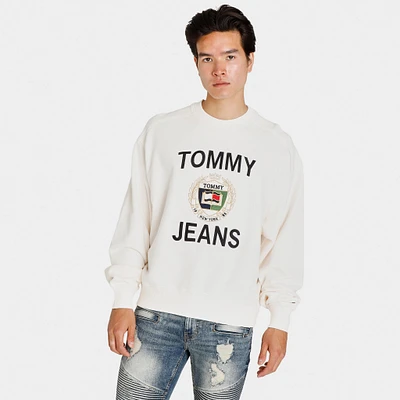 Tommy Jeans TJ Crest Logo Crewneck / Ancient White