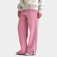 Nike Sportswear Women's Phoenix Fleece High Waisted Wide Leg Tracksuit Bottoms Elemental Pink / Sail