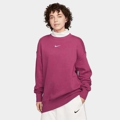 Nike Sportswear Women's Phoenix Fleece Oversized Crewneck Rosewood / Sail