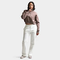 Nike Sportswear Women's Phoenix Fleece Half-Zip Cropped Sweatshirt Mink Brown / Sail