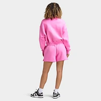 Nike Sportswear Women's Phoenix Fleece Half Zip Cropped Sweatshirt Playful Pink / Sail