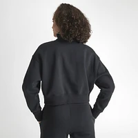 Nike Women's Sportswear Phoenix Fleece Quarter Zip Crop Sweatshirt Black / Sail