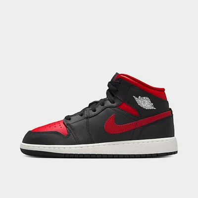 Jordan 1 Mid GS Black / Varsity Red - Summit White