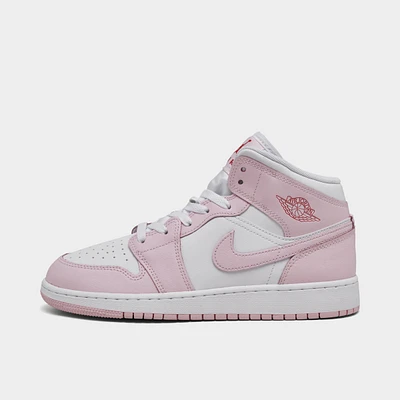 Jordan 1 Mid GS Pink Foam / White - Fire Red