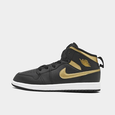 Jordan 1 Mid PS Black / Metallic Gold - White