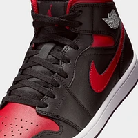 Jordan 1 Mid Black / Varsity Red - Summit White