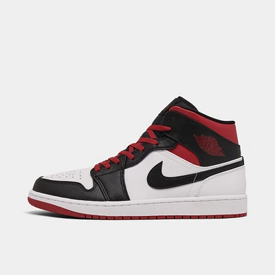 Jordan 1 Mid White / Gym Red - Black