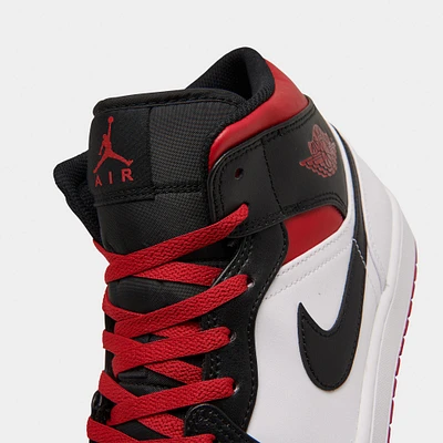 Jordan 1 Mid White / Gym Red - Black