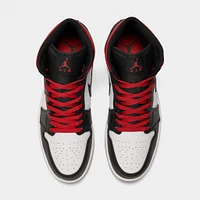 Jordan 1 Mid White / Gym Red - Black