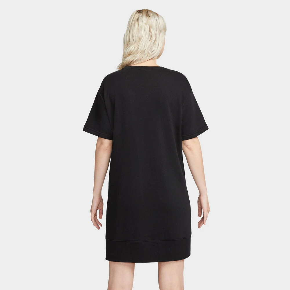 Nike Sportswear Women's Club Fleece Loose T-shirt Dress Black / White