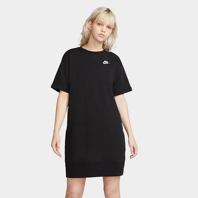 Nike Sportswear Women's Club Fleece Loose T-shirt Dress Black / White