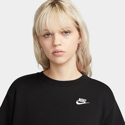 Nike Sportswear Women's Club Fleece Loose T-shirt Dress Black / White