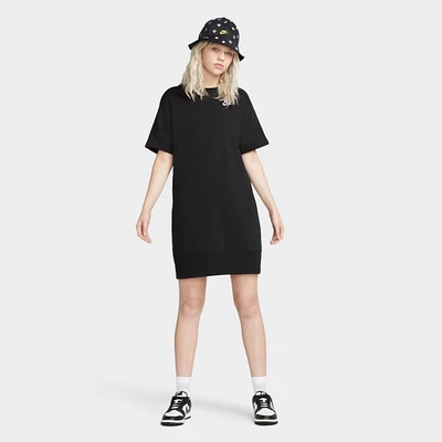 Nike Sportswear Women's Club Fleece Loose T-shirt Dress Black / White