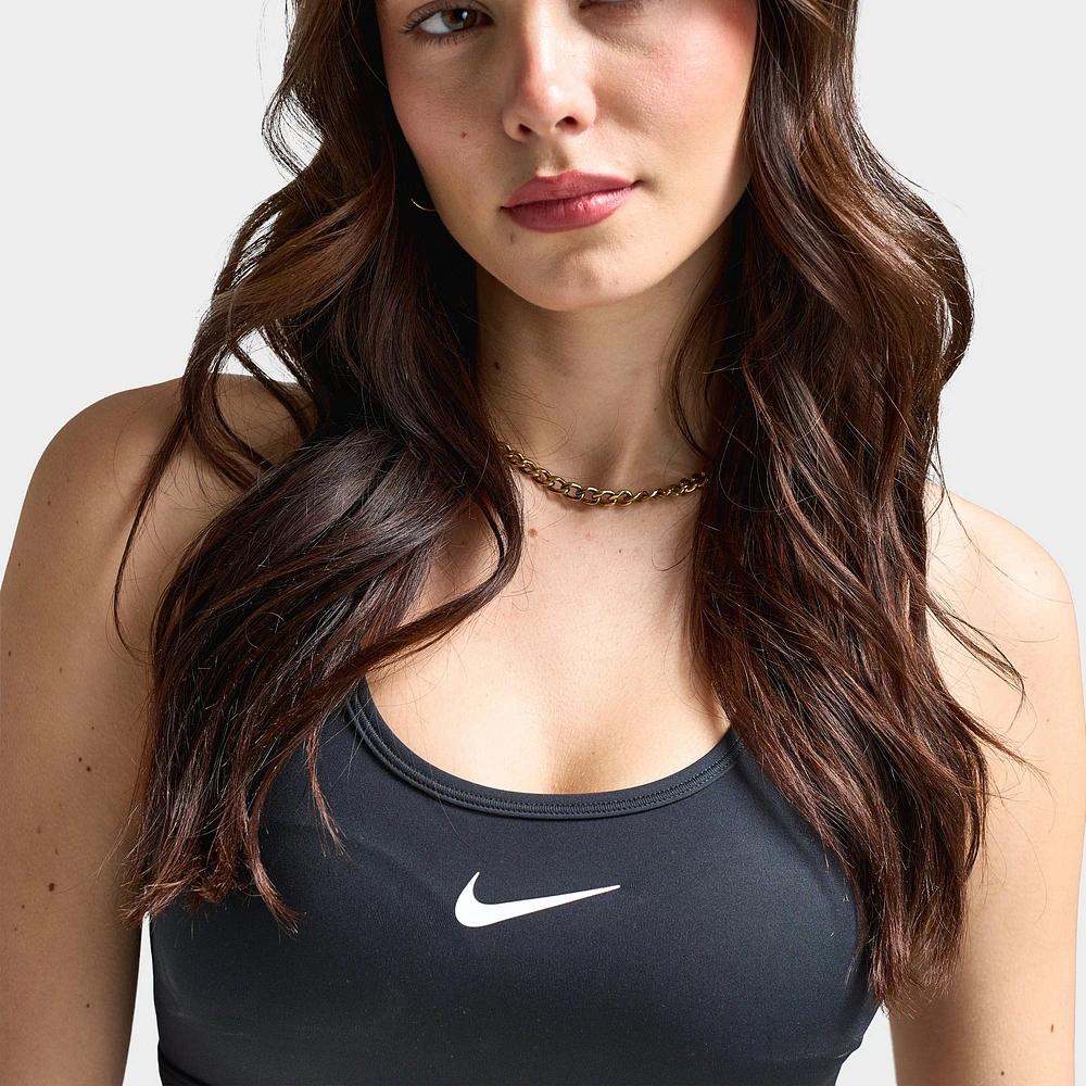 Nike Women's Swoosh Medium Support Padded Sports Bra Black / White