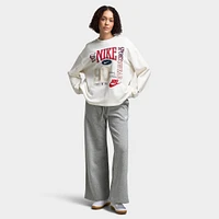 Nike Sportswear Women's Club Fleece Wide-Leg Sweatpants Dark Grey Heather / White