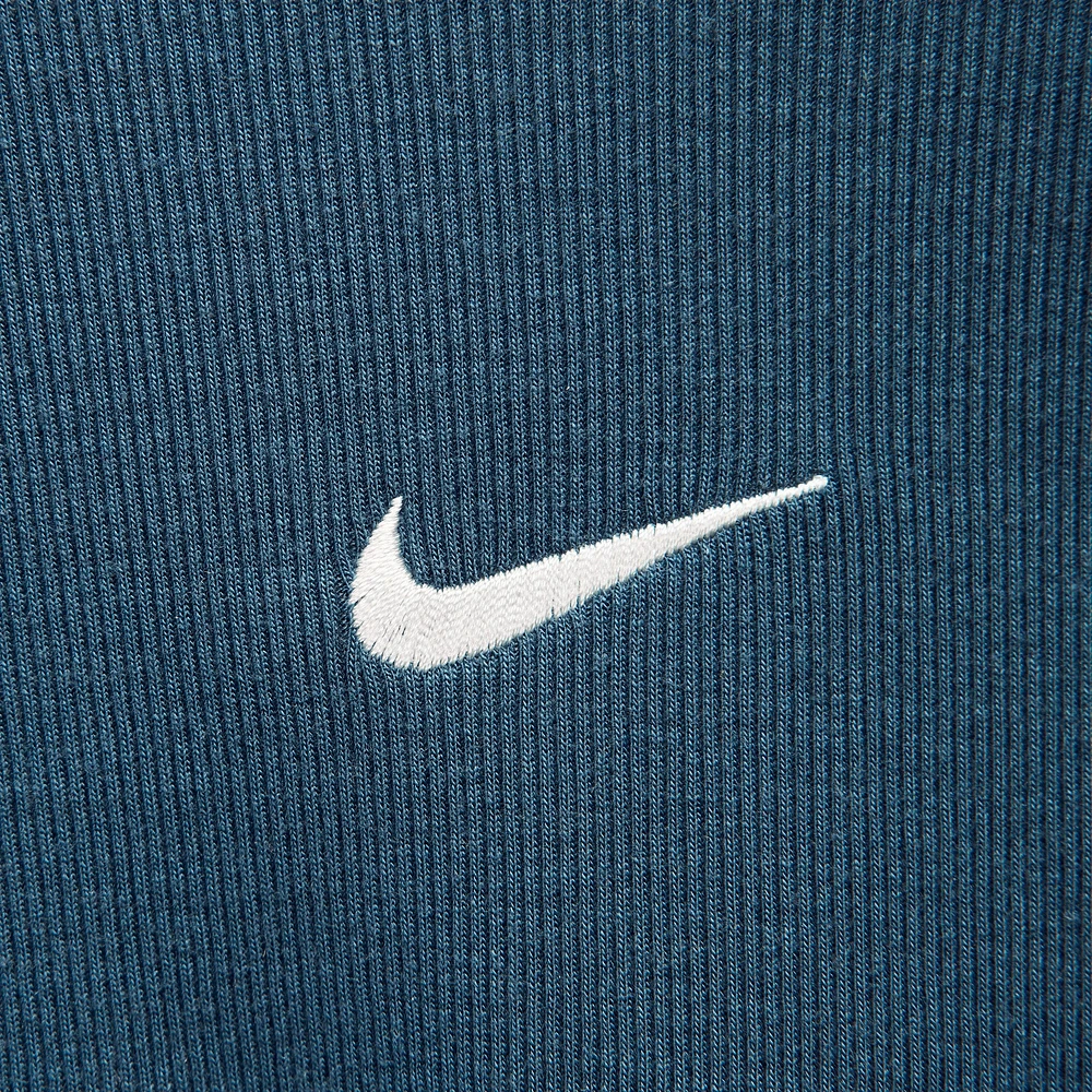 Nike Women's Tight Cropped Mini-Rib Tank Top Armory Navy / Sail