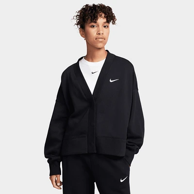 Nike Sportswear Women's Phoenix Fleece Over-Oversized Cardigan Black / Sail