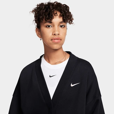 Nike Sportswear Women's Phoenix Fleece Over-Oversized Cardigan Black / Sail