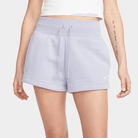 Nike Sportswear Women's High-Waisted Phoenix Fleece Shorts Indigo Haze / Sail