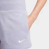 Nike Sportswear Women's High-Waisted Phoenix Fleece Shorts Indigo Haze / Sail