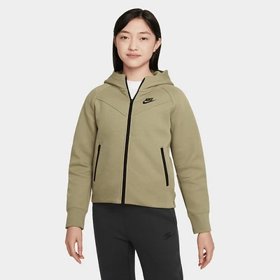 Nike Sportswear Junior Girls’ Tech Fleece Full Zip Hoodie Neutral Olive / Black