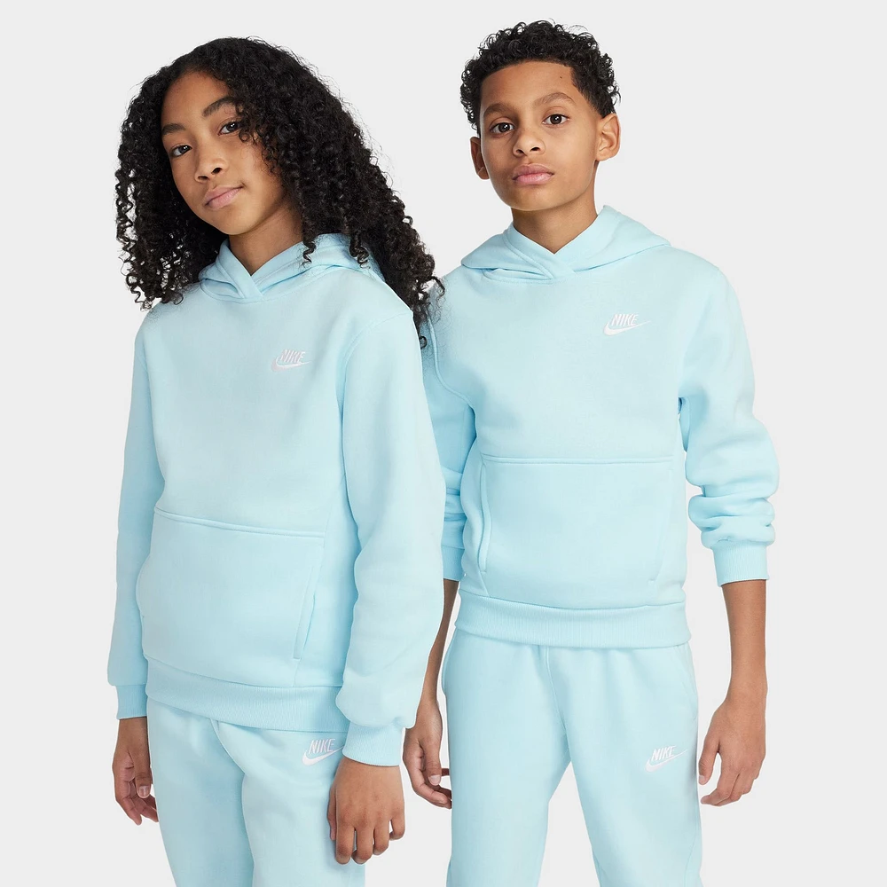 Nike Sportswear Club Fleece Juniors' Pullover Hoodie Glacier Blue / White