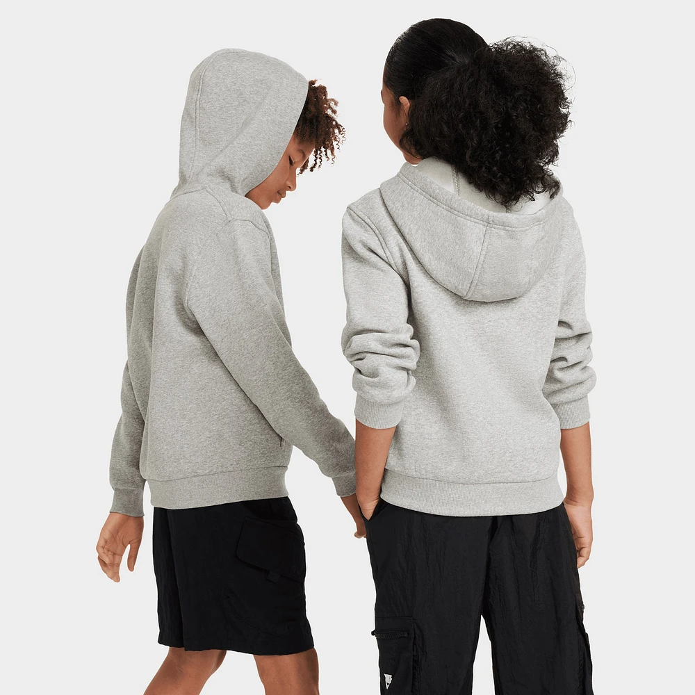 Nike Sportswear Club Fleece Juniors' Full Zip Hoodie Dark Grey Heather / Base - White