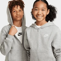 Nike Sportswear Club Fleece Juniors' Full Zip Hoodie Dark Grey Heather / Base - White