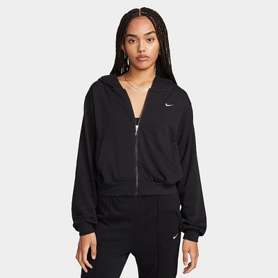 Nike Sportswear Chill Terry Women's Loose Full Zip French Hoodie Black / Sail