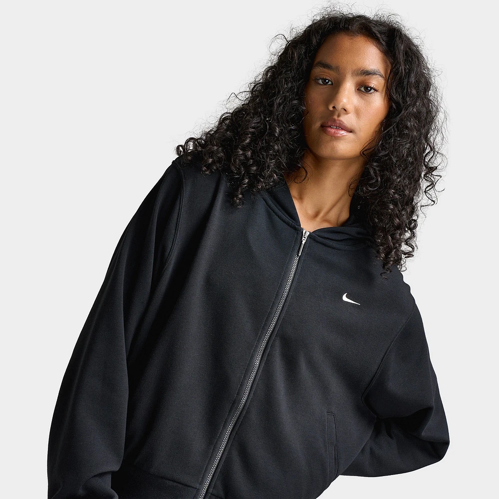 Nike Sportswear Chill Terry Women's Loose Full Zip French Hoodie Black / Sail