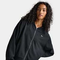 Nike Sportswear Chill Terry Women's Loose Full Zip French Hoodie Black / Sail