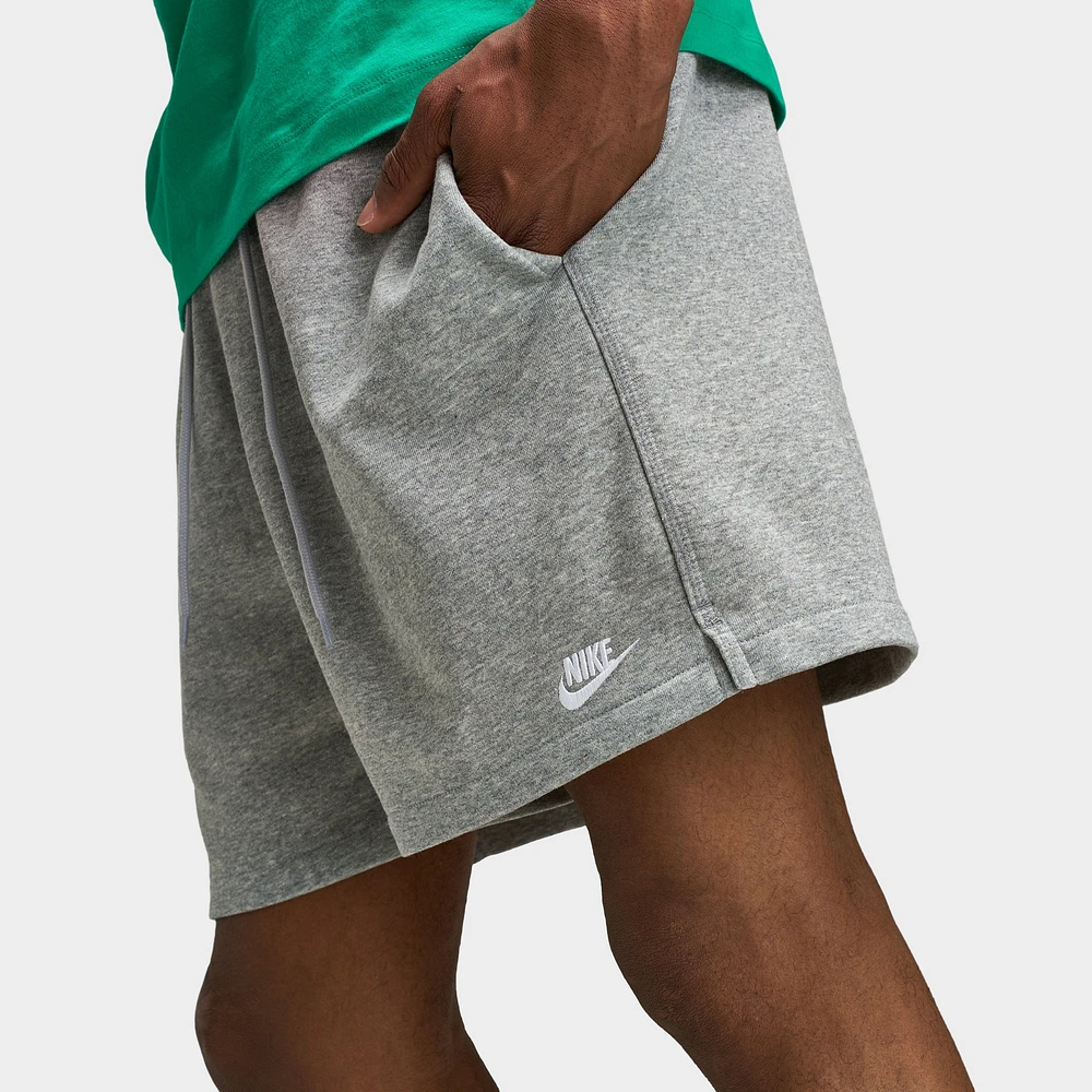 Nike Club French Terry Flow Shorts Dark Grey Heather / Lt Smoke - White