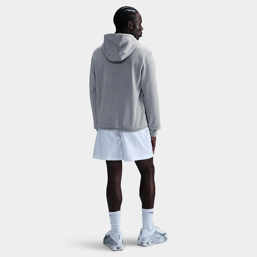 Nike Club Fleece Pullover Hoodie Dark Grey Heather / Light Smoke - White