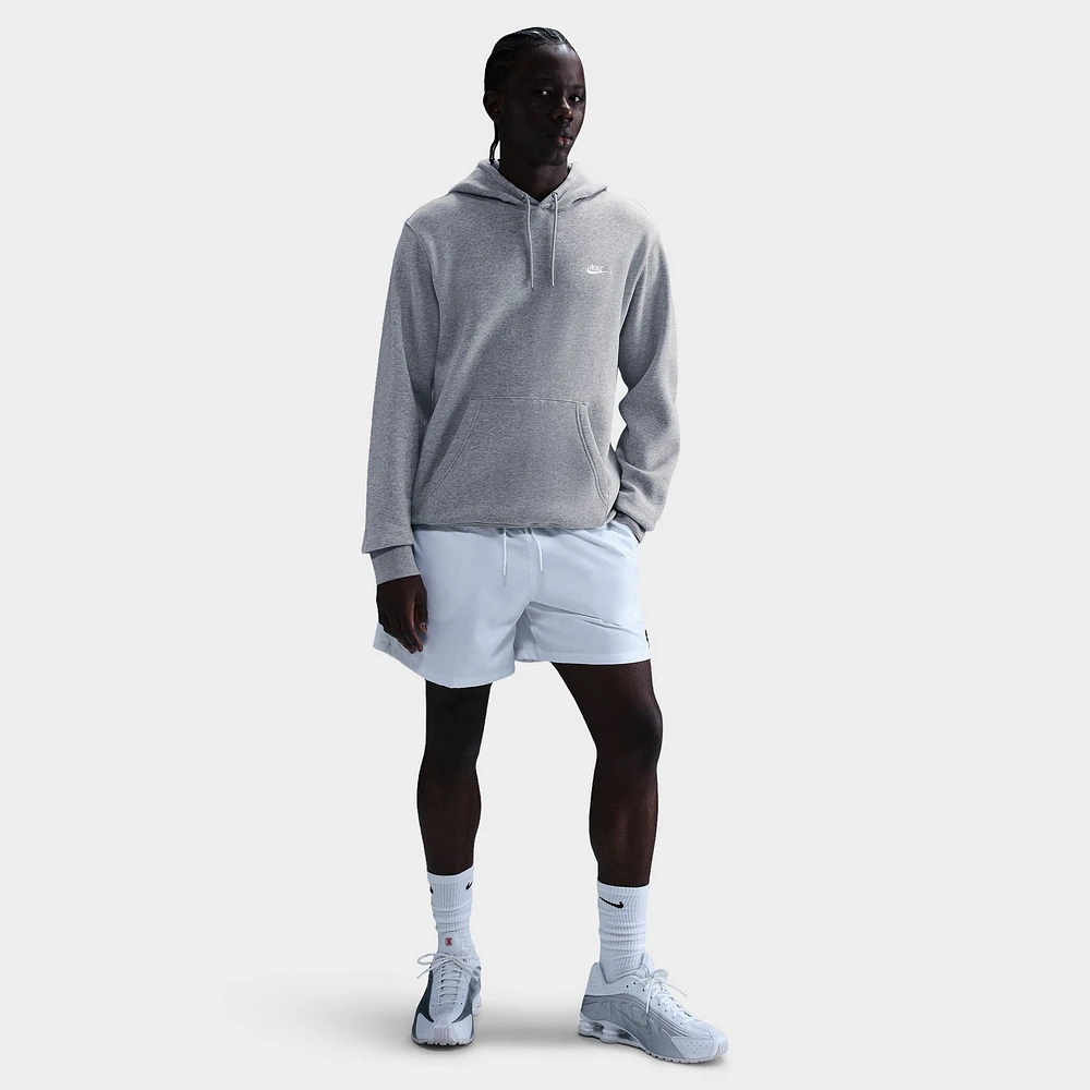 Nike Club Fleece Pullover Hoodie Dark Grey Heather / Light Smoke - White