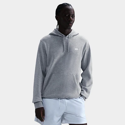 Nike Club Fleece Pullover Hoodie Dark Grey Heather / Light Smoke - White