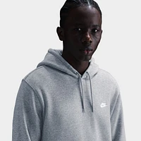 Nike Club Fleece Pullover Hoodie Dark Grey Heather / Light Smoke - White