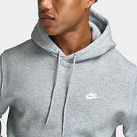 Nike Club Fleece Pullover Hoodie Dark Grey Heather / Light Smoke - White