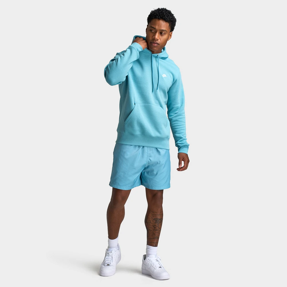 Nike Club Fleece Pullover Hoodie Denim Turq / White