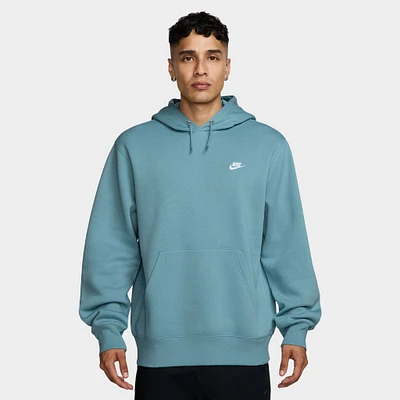 Nike Club Fleece Pullover Hoodie Denim Turq / White