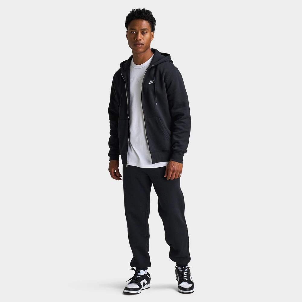Nike Club Fleece Full Zip Hoodie Black / - White