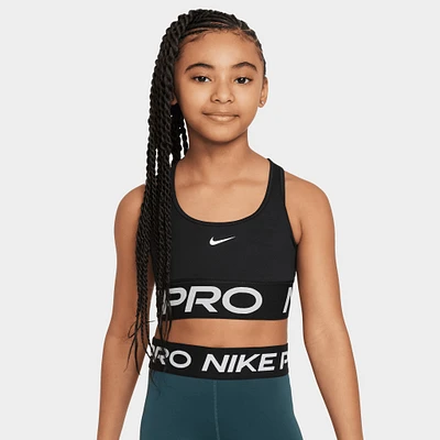 Nike Junior Girls' Pro Sports Bra Black / White