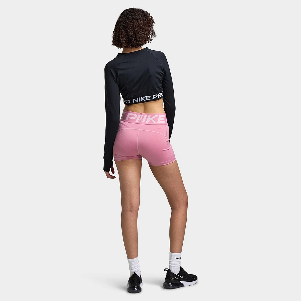 Nike Women's Pro 365 Dri-FIT Cropped Long Sleeve Top Black / White