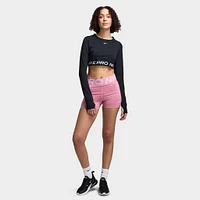 Nike Pro Sculpt Women's High-Waisted 3" Biker Shorts Pink / White