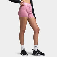 Nike Pro Sculpt Women's High-Waisted 3" Biker Shorts Pink / White