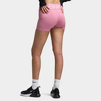 Nike Pro Sculpt Women's High-Waisted 3" Biker Shorts Pink / White