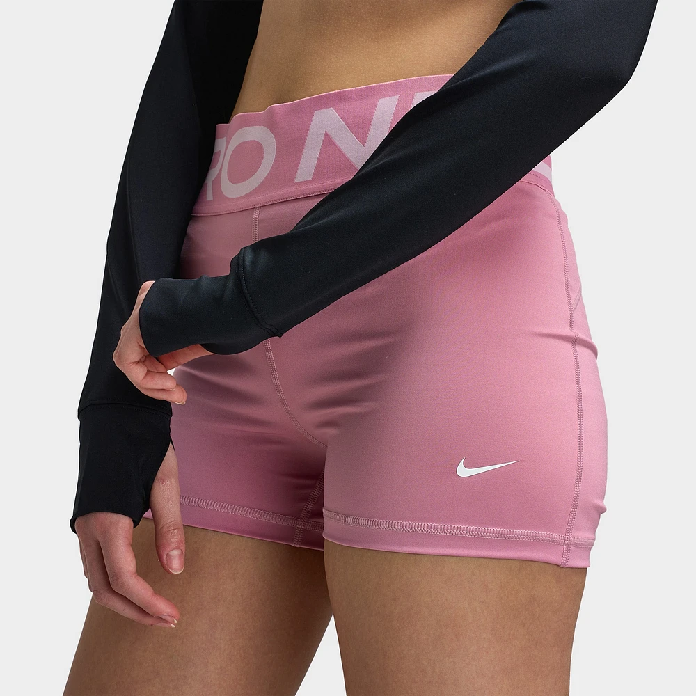 Nike Pro Sculpt Women's High-Waisted 3" Biker Shorts Pink / White