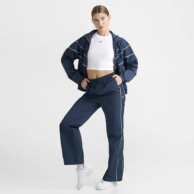 Nike Women's High-Waisted Woven Open-Hem Pants Armory Navy / White