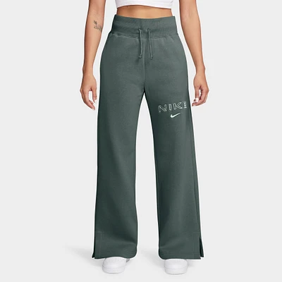 Nike Sportswear Women's Phoenix Fleece High Rise Wide Leg Pants Vintage Green / Jade Horizon